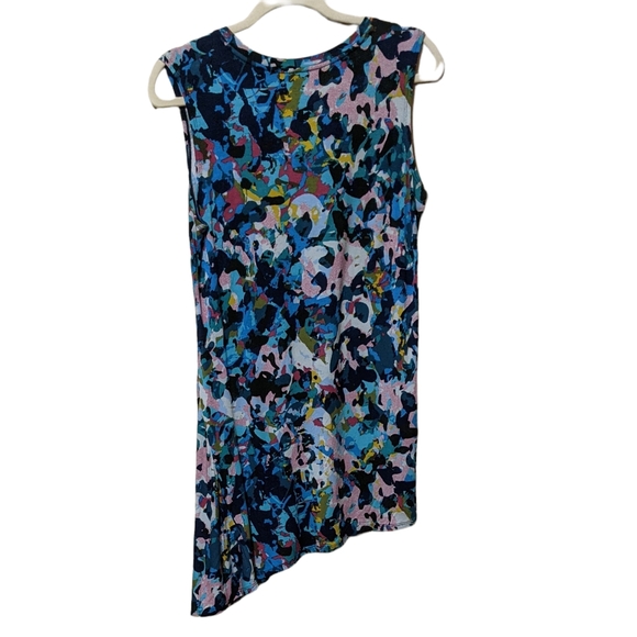 4/$25 LOGO layers summer multi color top sleeveless high low size medium - Picture 2 of 7